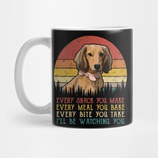 Retro Dachshund Every Snack You Make Every Meal You Bake Mug